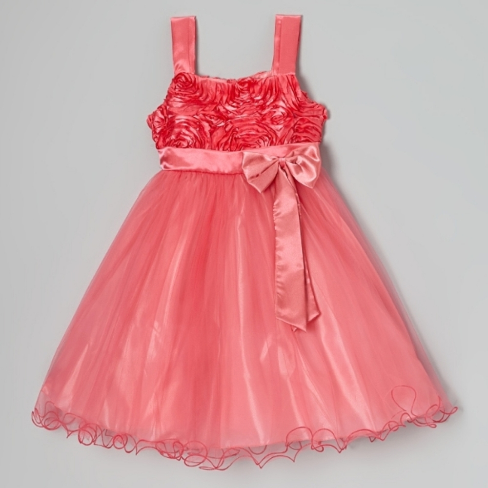 SHANIL GIRLS ROSETTE PARTY DRESS NWOT